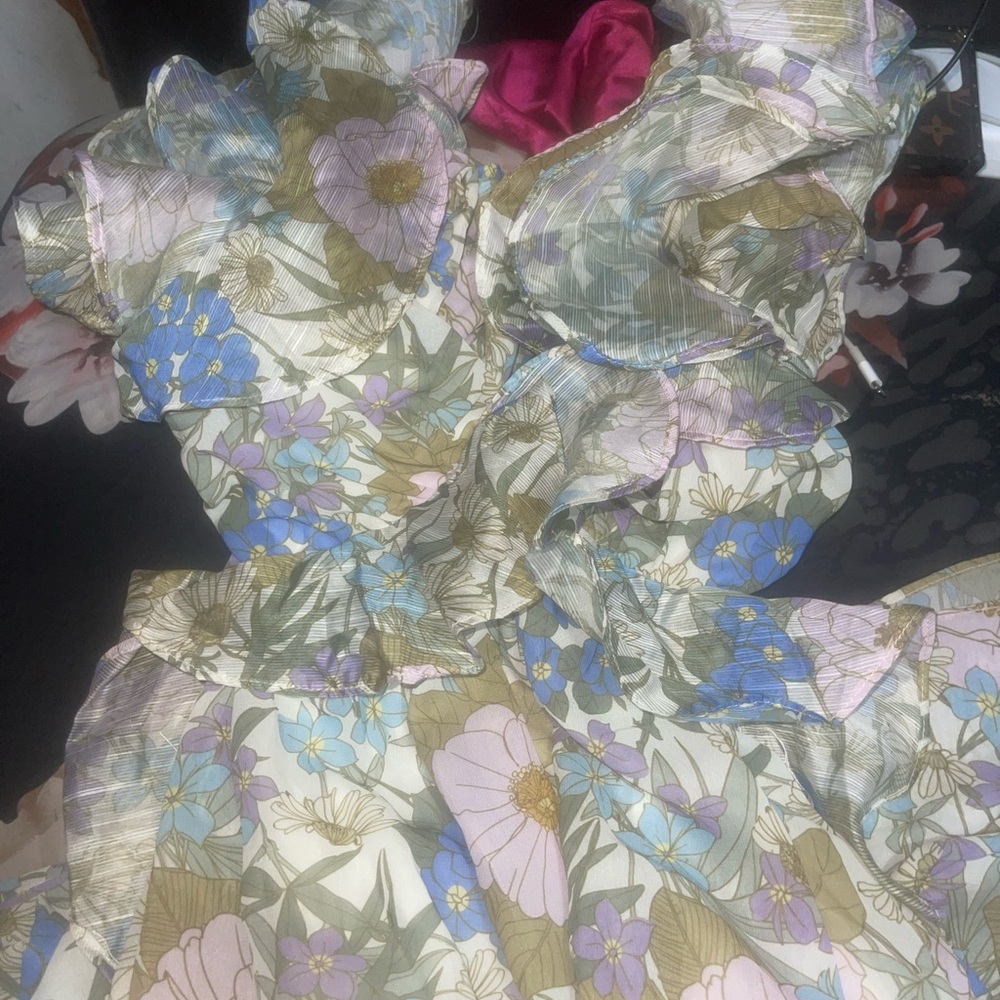 Luxxel floral ruffle maxi dress - Picture 4 of 8
